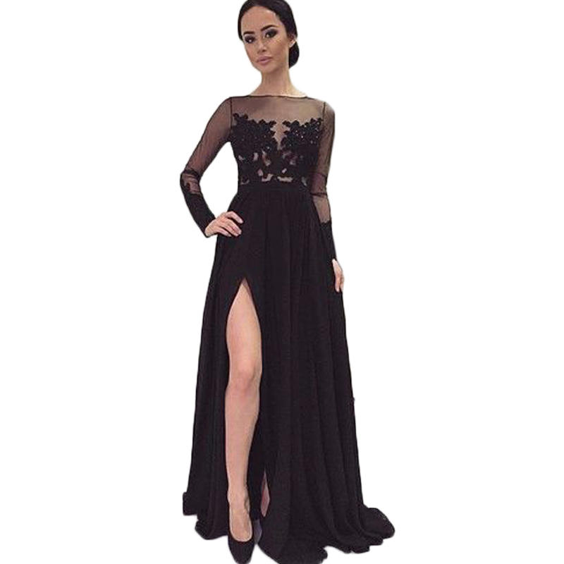 black chiffon prom dress