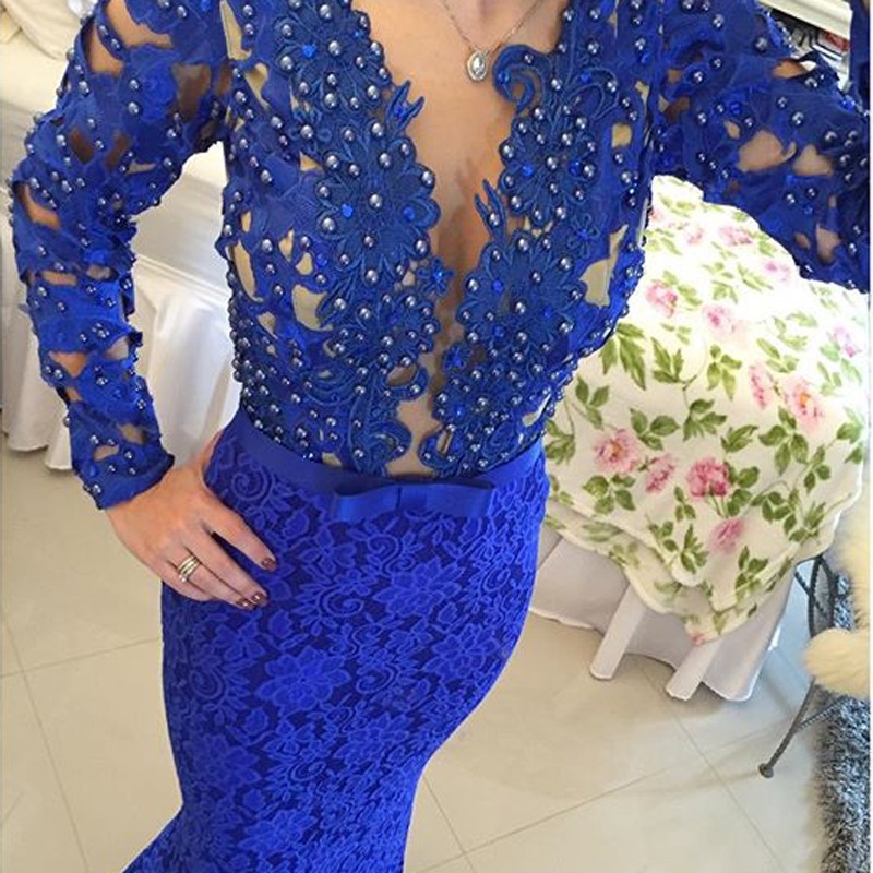 Royal Blue Long Sleeved Prom Dresses On Luulla 3615